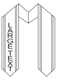 Graduation stole with large banner text